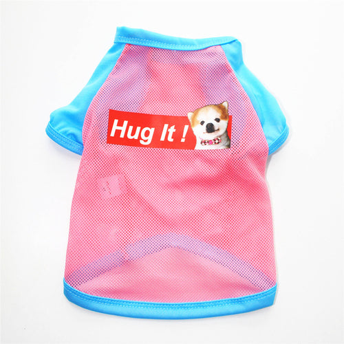 Cute Printed Summer Pets tshirt Puppy Dog Clothes Pet Cat Vest Cotton