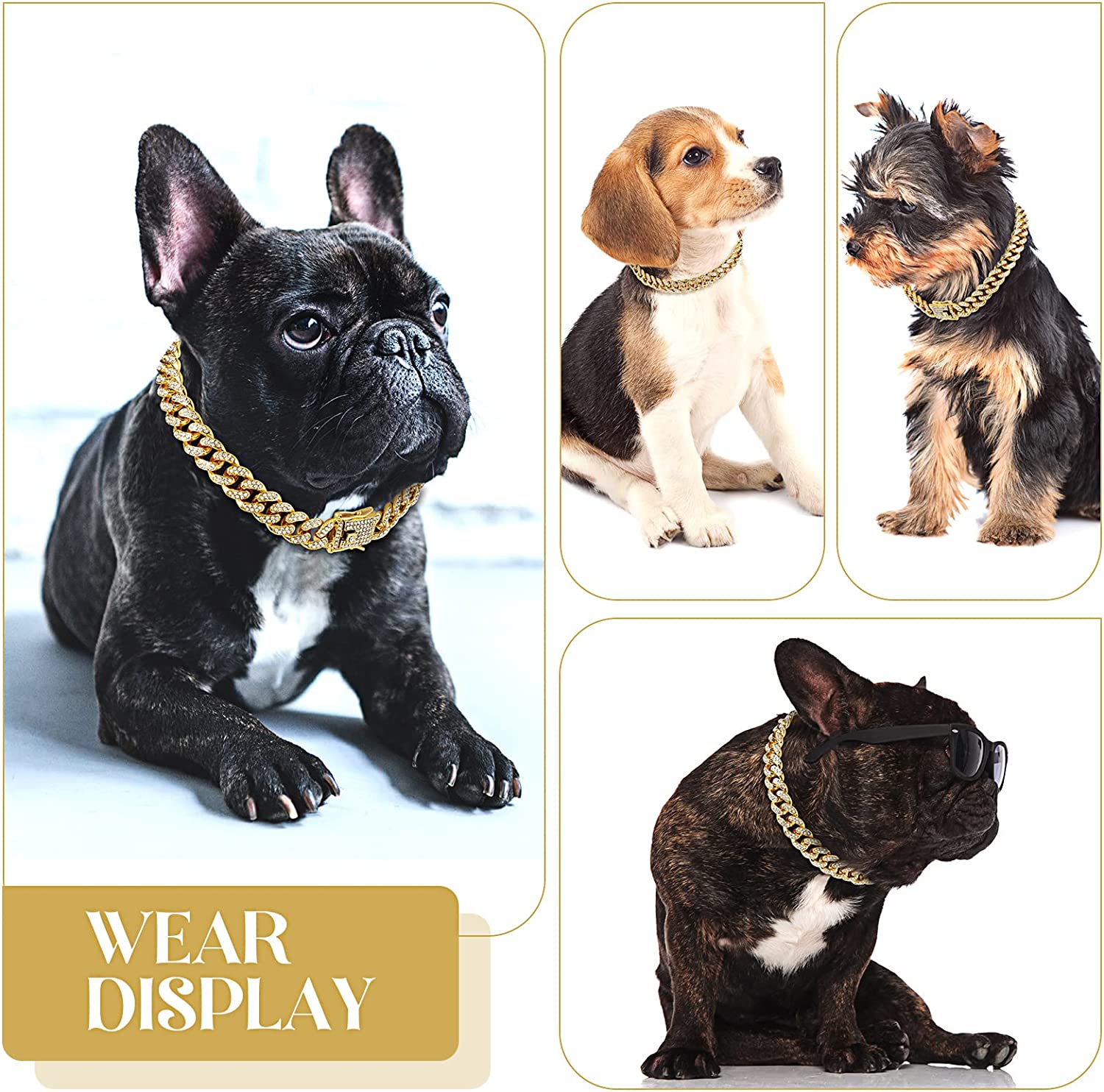 Cuban Chains Diamonds Dogs Designs | Necklaces Small Luxury Dogs - Dog