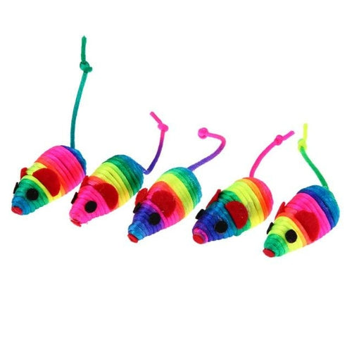 10pcs/lot Mini Colorful Cat Toys Plush False Mouse Toys for Cats