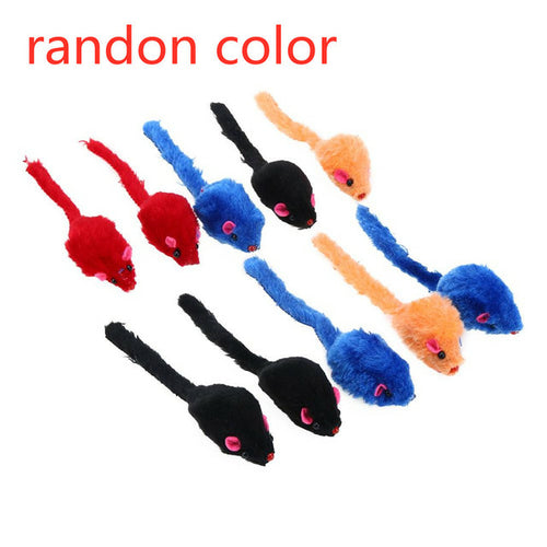 10pcs/lot Mini Colorful Cat Toys Plush False Mouse Toys for Cats