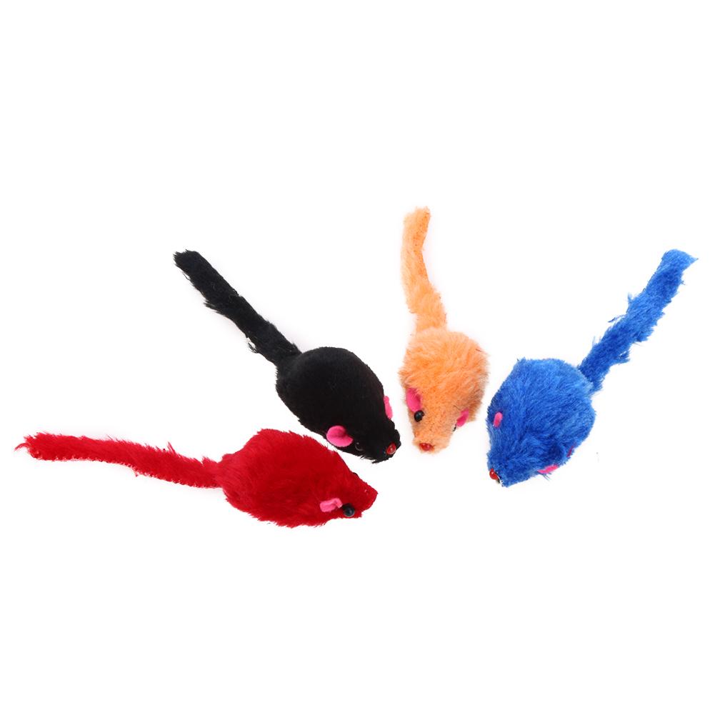 10pcs/lot Mini Colorful Cat Toys Plush False Mouse Toys for Cats