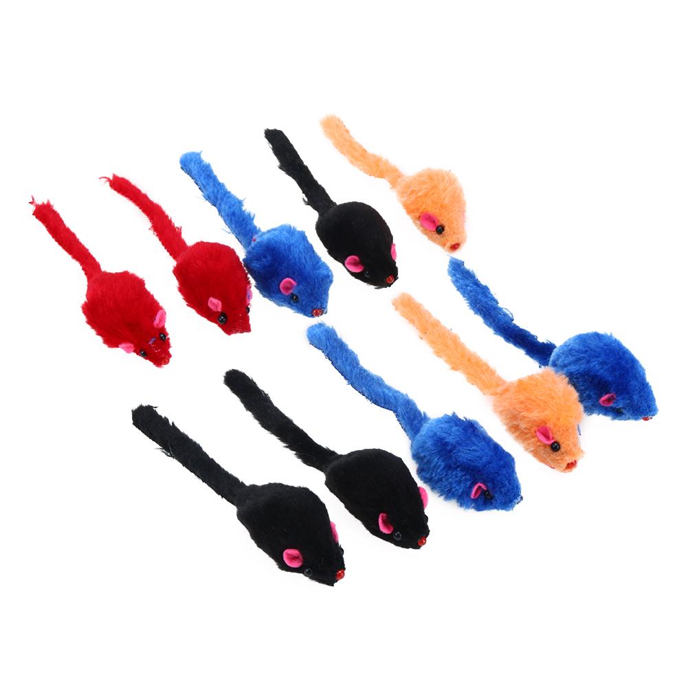 10pcs/lot Mini Colorful Cat Toys Plush False Mouse Toys for Cats