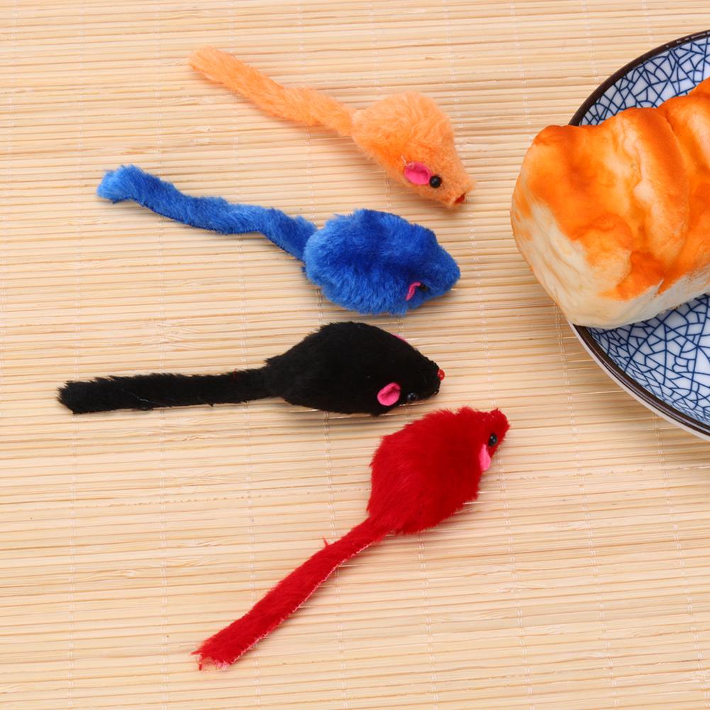 10pcs/lot Mini Colorful Cat Toys Plush False Mouse Toys for Cats