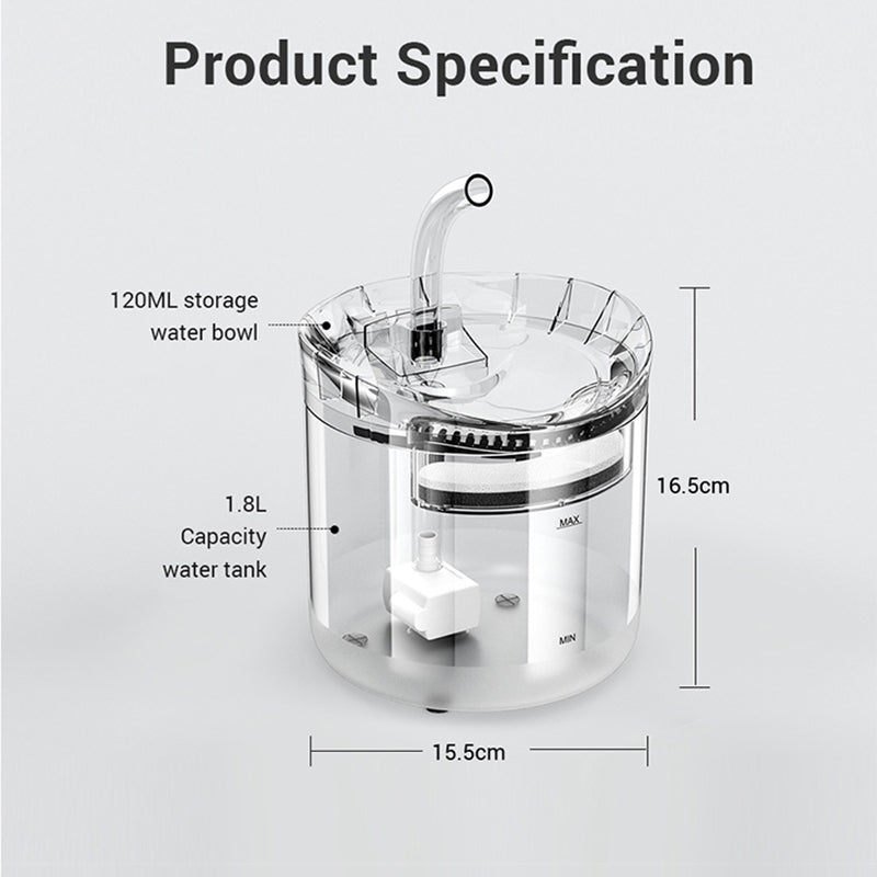 2l Intelligent Cat Water Fountain With Faucet Dog Water Dispenser