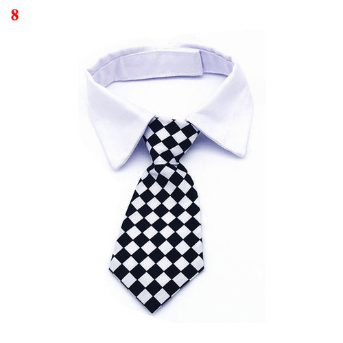 9 Colors Necktie For Small And Medium Dog Grid Printed Pet Accessories