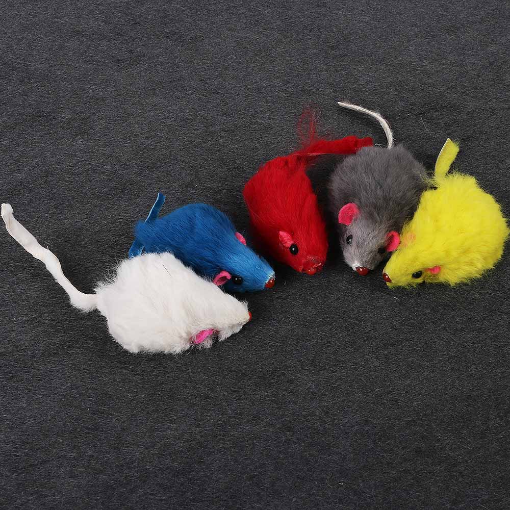 10pcs/set Funny Rabbit Fur False Mouse Pet Cat Toys Mini Funny Playing