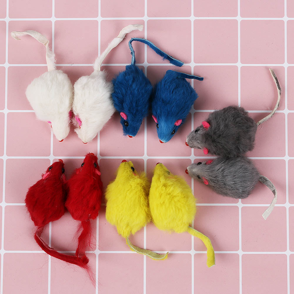 10pcs/set Funny Rabbit Fur False Mouse Pet Cat Toys Mini Funny Playing