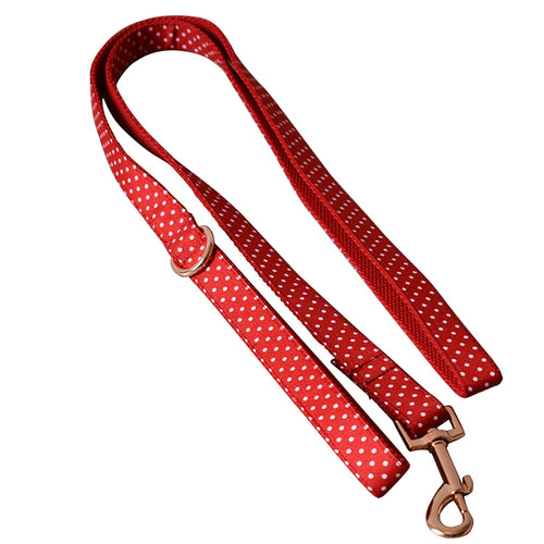 Cotton & Webbing, Red Dot Bowtie Dog Collar, Adjustable Dog Collars