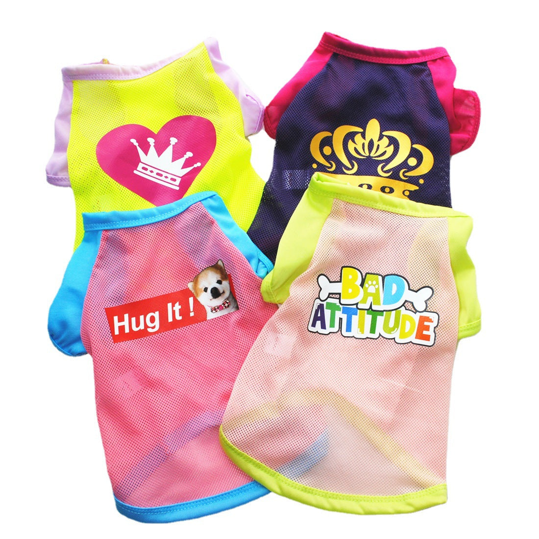 Cute Printed Summer Pets tshirt Puppy Dog Clothes Pet Cat Vest Cotton