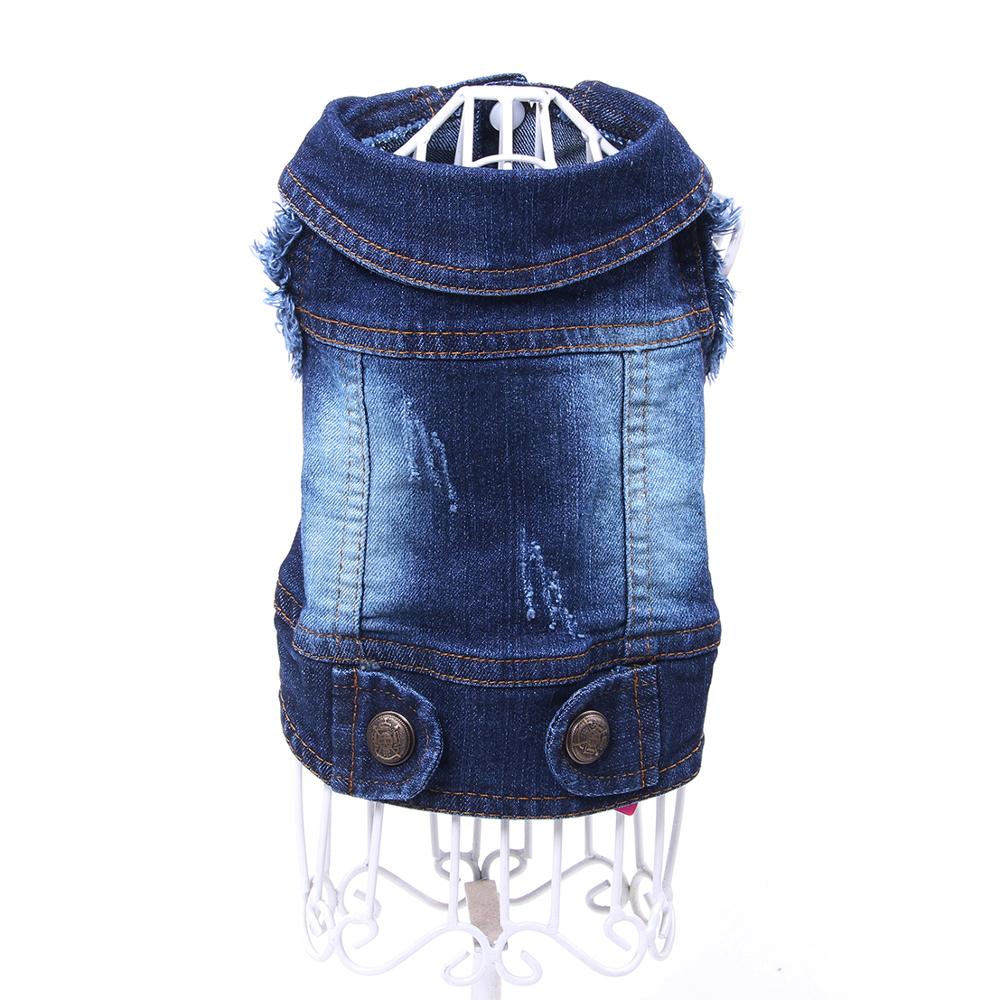 Denim Pet Dog Jacket Vest Jeans Dog Coat Jacket Clothes Apparel For