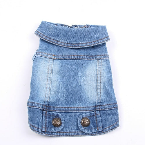 Denim Pet Dog Jacket Vest Jeans Dog Coat Jacket Clothes Apparel For