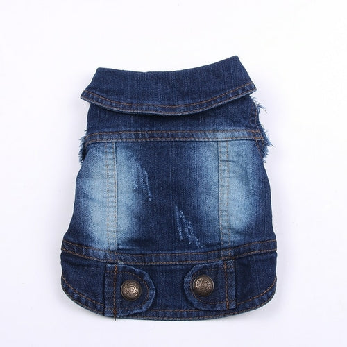 Denim Pet Dog Jacket Vest Jeans Dog Coat Jacket Clothes Apparel For