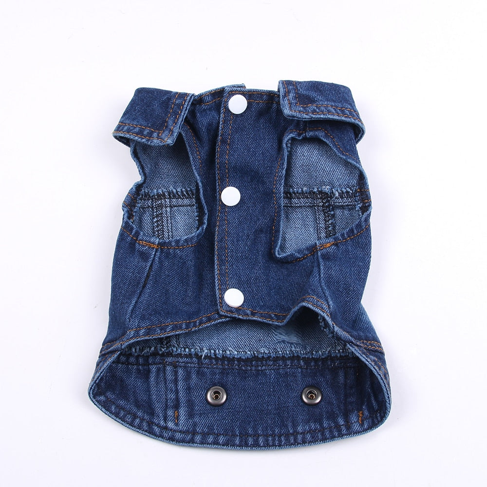 Denim Pet Dog Jacket Vest Jeans Dog Coat Jacket Clothes Apparel For