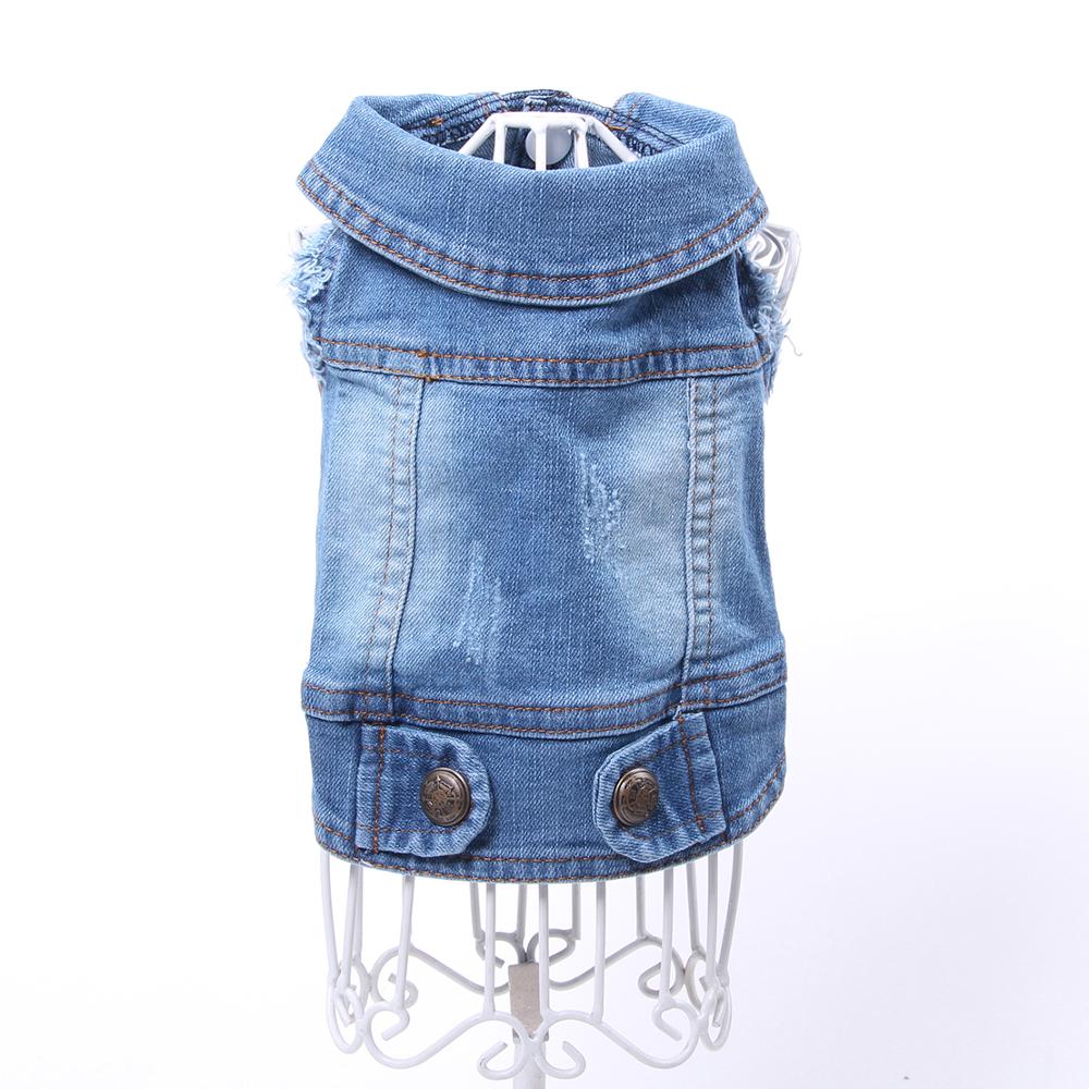 Denim Pet Dog Jacket Vest Jeans Dog Coat Jacket Clothes Apparel For