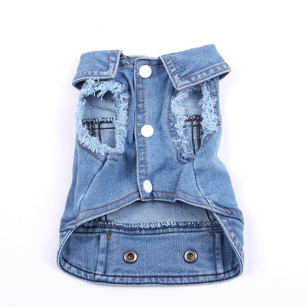 Denim Pet Dog Jacket Vest Jeans Dog Coat Jacket Clothes Apparel For