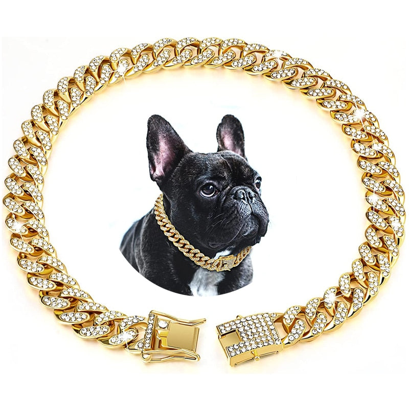 Cuban Chains Diamonds Dogs Designs | Necklaces Small Luxury Dogs - Dog