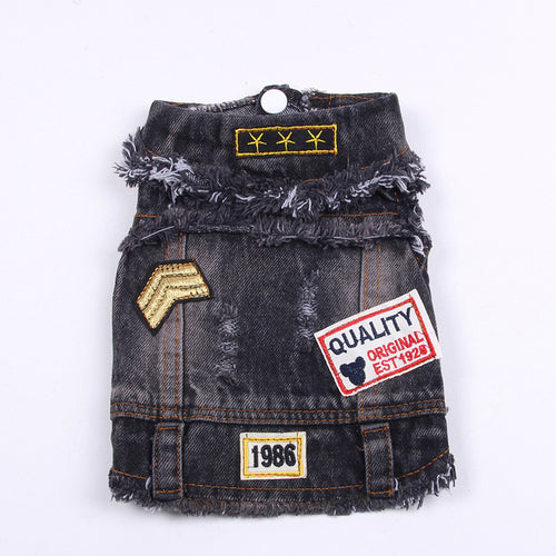 New Dog Jeans Jacket Cute Casual Blue Denim Coat Vest Pet Puppy