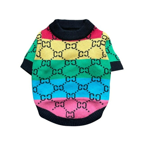 Trendy Brand Pet Clothes Small And Medium Sized Dogs Rainbow Stripes