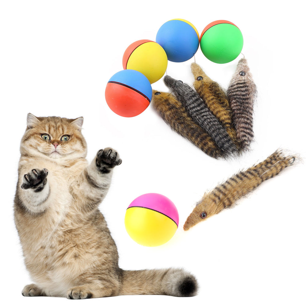 1pc Cat Toys Beaver Weasel Rolling Motor Ball Toy for Pet Cat Dog