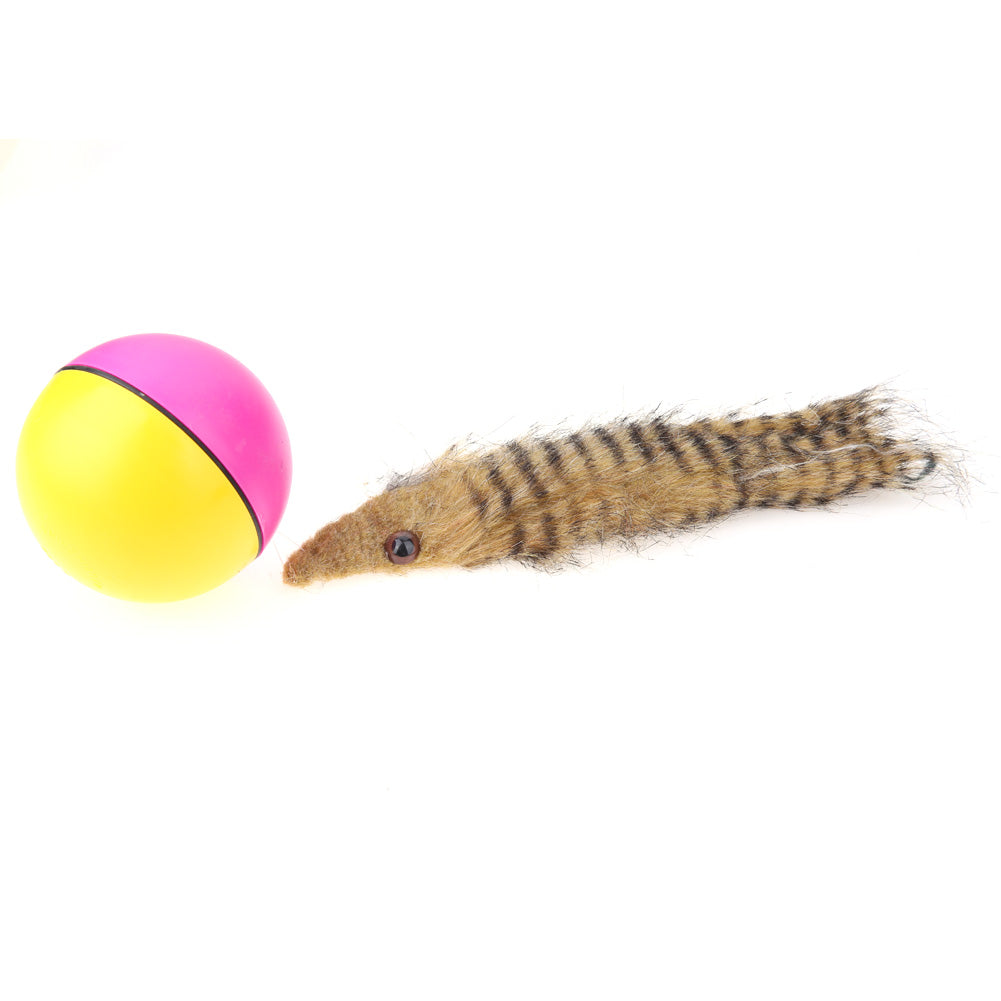 1pc Cat Toys Beaver Weasel Rolling Motor Ball Toy for Pet Cat Dog