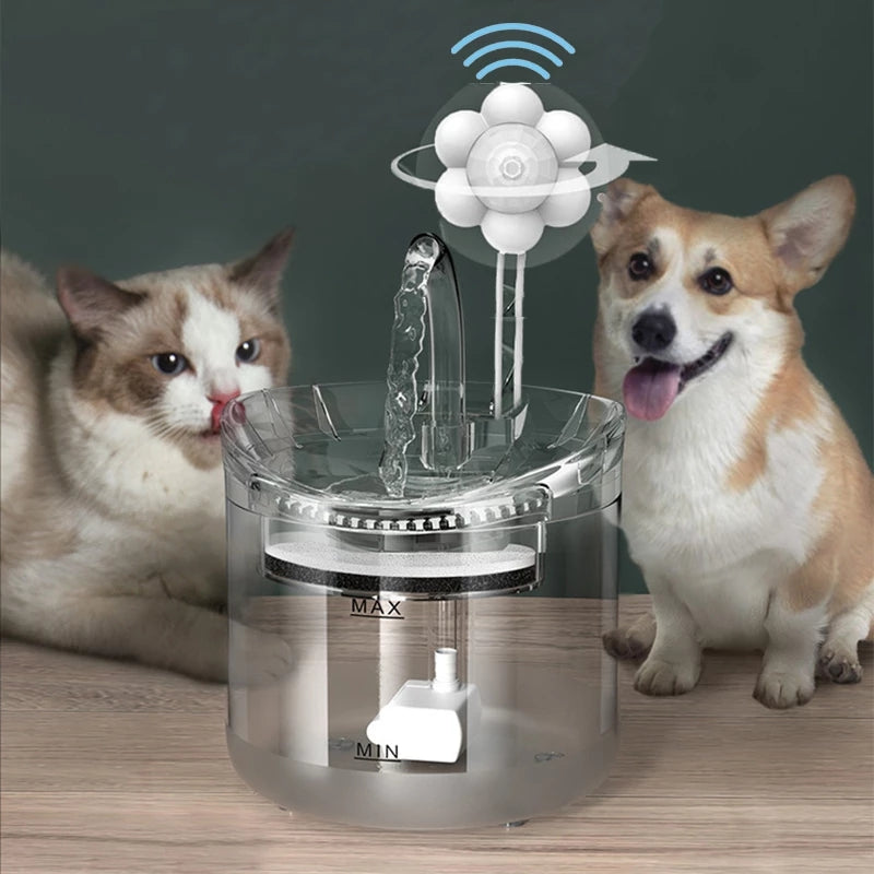 2l Intelligent Cat Water Fountain With Faucet Dog Water Dispenser