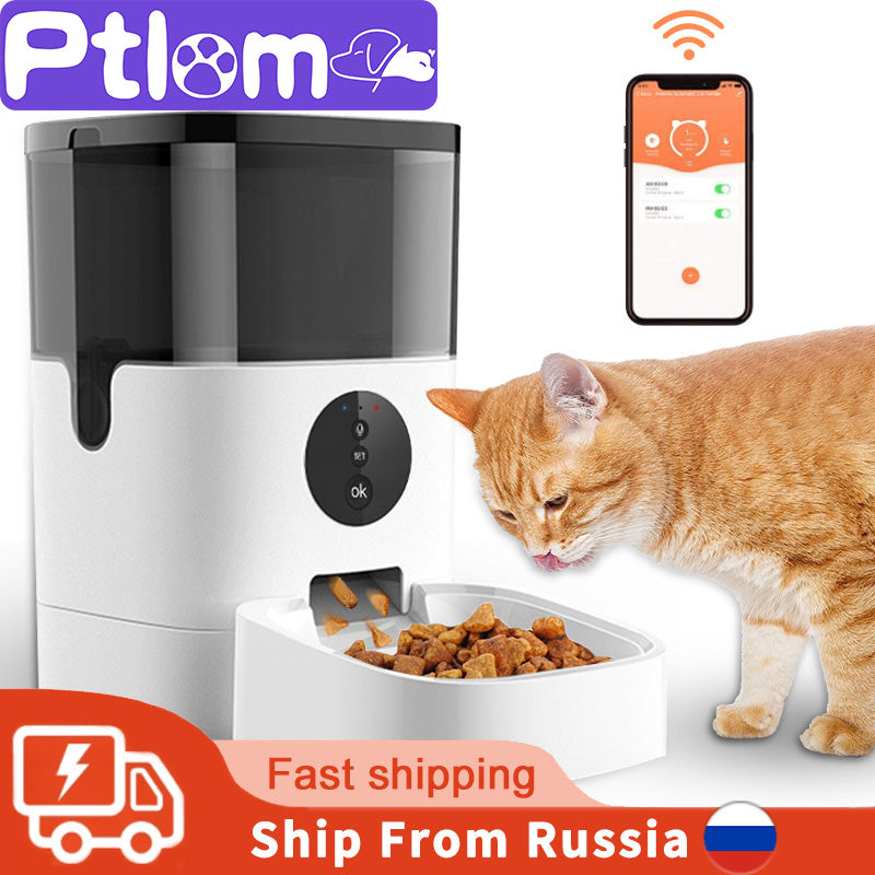 4l Pet Automatic Feeder Wifi/button Version Timed Smart Remote Control