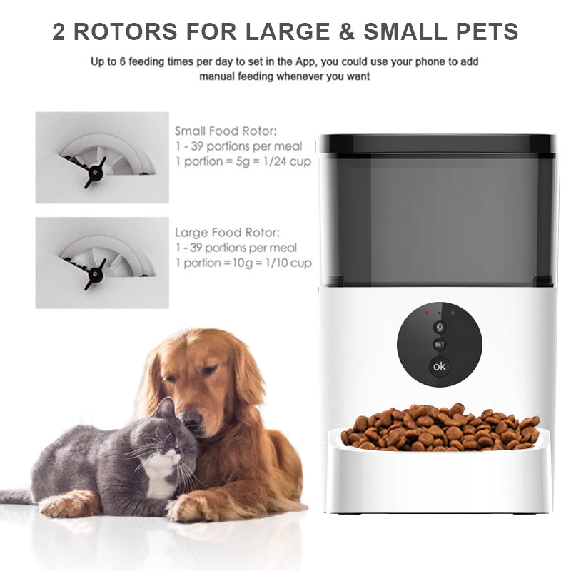 4l Pet Automatic Feeder Wifi/button Version Timed Smart Remote Control