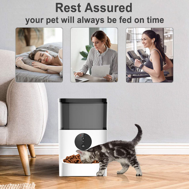 4l Pet Automatic Feeder Wifi/button Version Timed Smart Remote Control