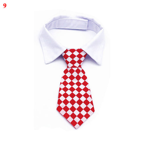9 Colors Necktie For Small And Medium Dog Grid Printed Pet Accessories