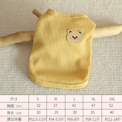 Bear Vest Pet Dog Clothes Cat Solid T shirt Clothing Dogs Thin Small