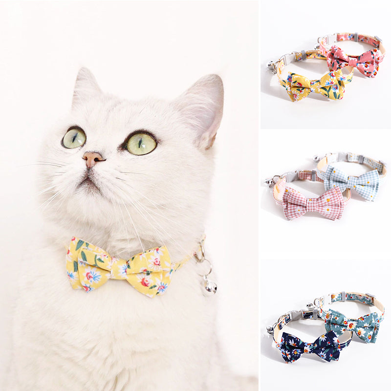 Daisy Flowers Pet Collar Cute Pet Bow Adjustable Tie Lovely Pet