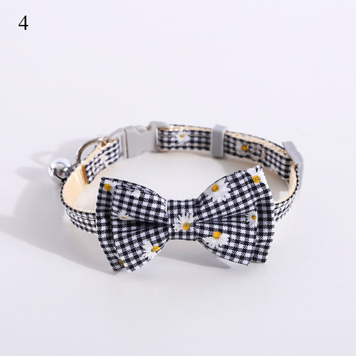 Daisy Flowers Pet Collar Cute Pet Bow Adjustable Tie Lovely Pet