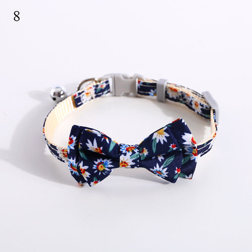 Daisy Flowers Pet Collar Cute Pet Bow Adjustable Tie Lovely Pet