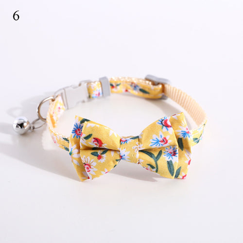 Daisy Flowers Pet Collar Cute Pet Bow Adjustable Tie Lovely Pet