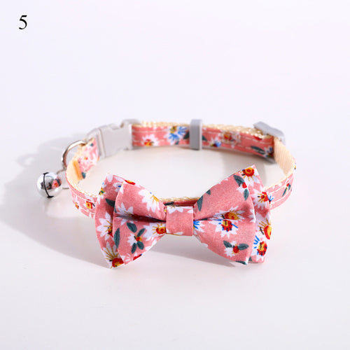 Daisy Flowers Pet Collar Cute Pet Bow Adjustable Tie Lovely Pet