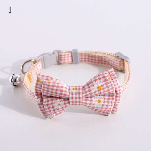 Daisy Flowers Pet Collar Cute Pet Bow Adjustable Tie Lovely Pet