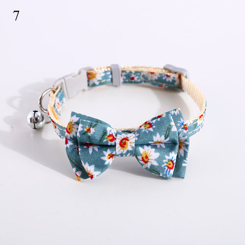 Daisy Flowers Pet Collar Cute Pet Bow Adjustable Tie Lovely Pet