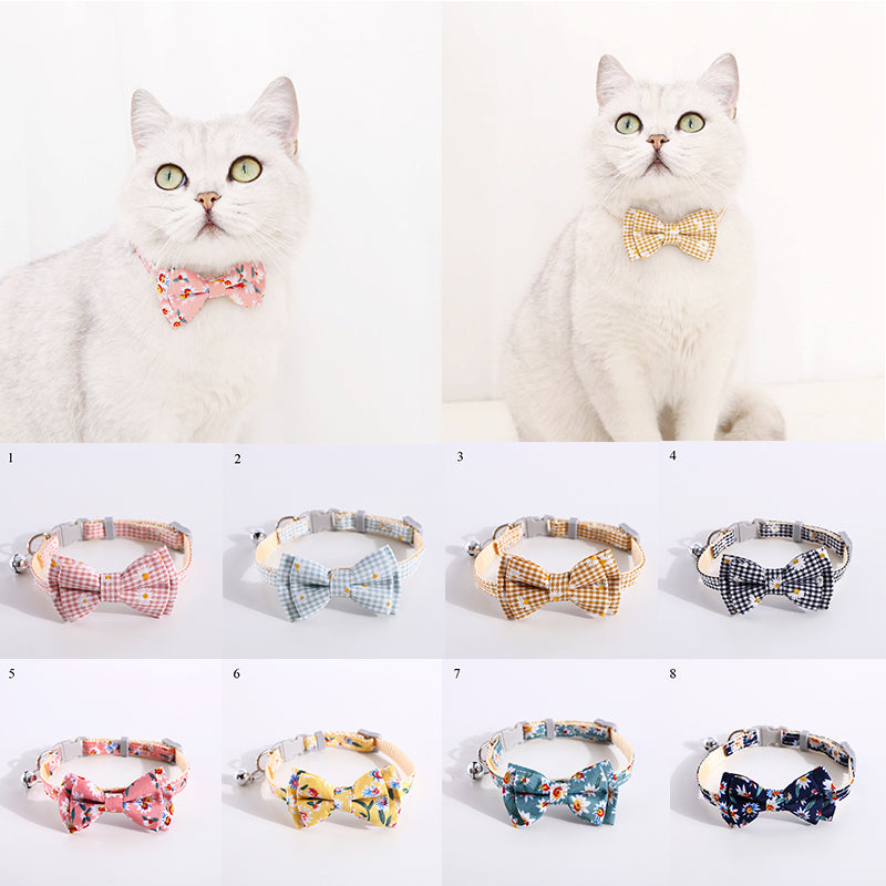 Daisy Flowers Pet Collar Cute Pet Bow Adjustable Tie Lovely Pet