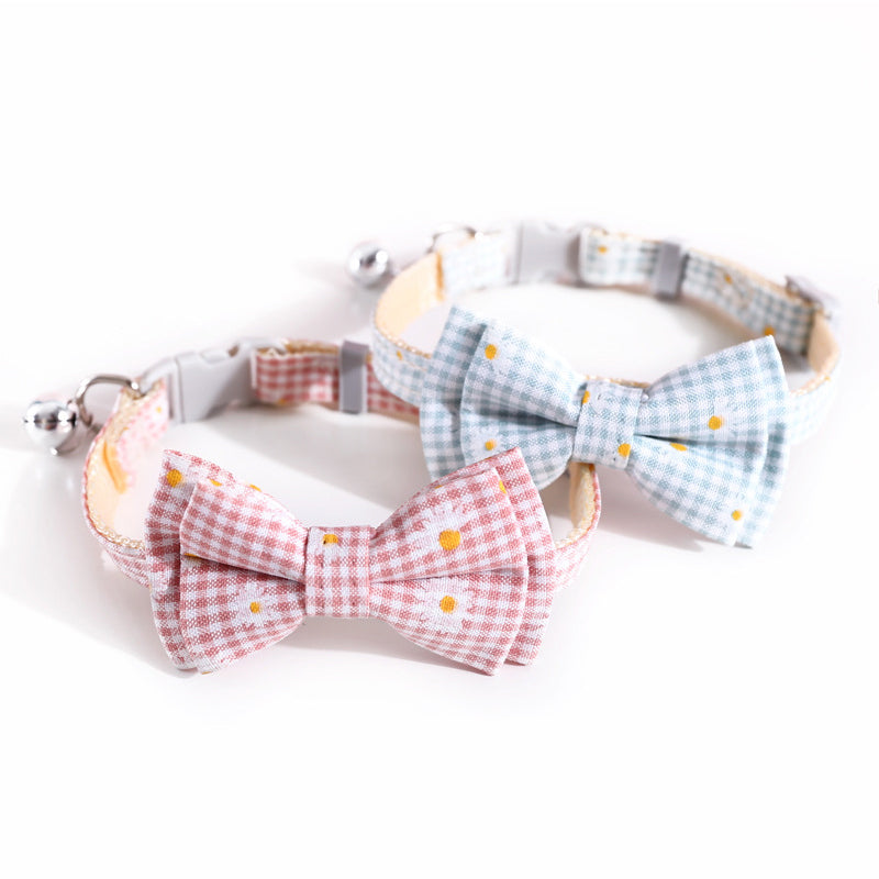 Daisy Flowers Pet Collar Cute Pet Bow Adjustable Tie Lovely Pet