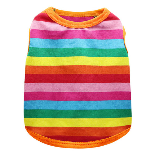 Dog Clothes Rainbow Striped Dog T Shirt Small Dogs Chihuahua Puppy