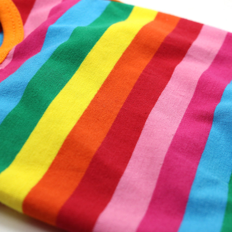 Dog Clothes Rainbow Striped Dog T Shirt Small Dogs Chihuahua Puppy