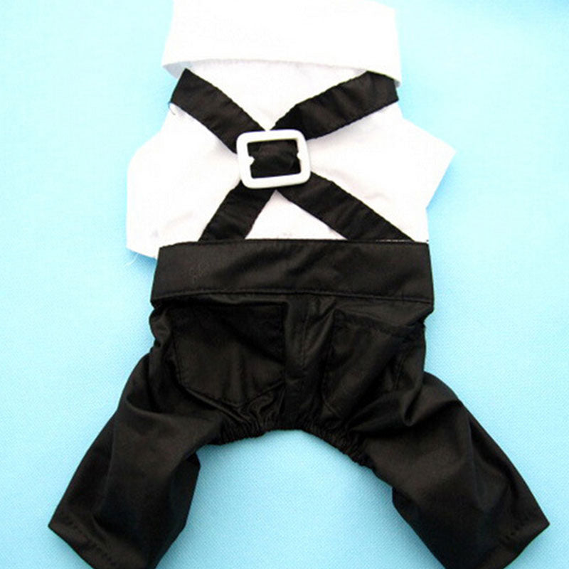 Gentleman Dog Clothes Wedding Suit Formal Shirt For Small Dogs Bowtie