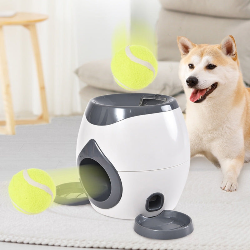 Interactive Pet Ball Launcher Toy Dog Tennis Leaked Food Reward