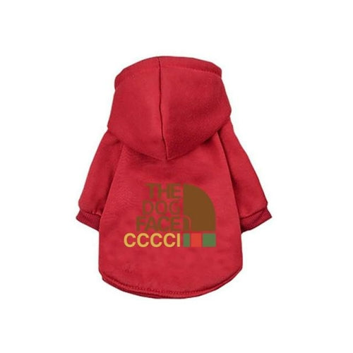 Letters Winter Pet Dog Hoodies Cotton Warm Dog Clothes For Small