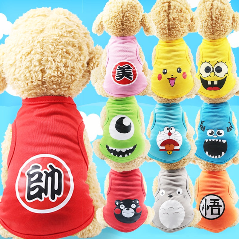 New Fashion Cartoon Pet Dog Clothes For Small Dogs T shirt Funny Puppy