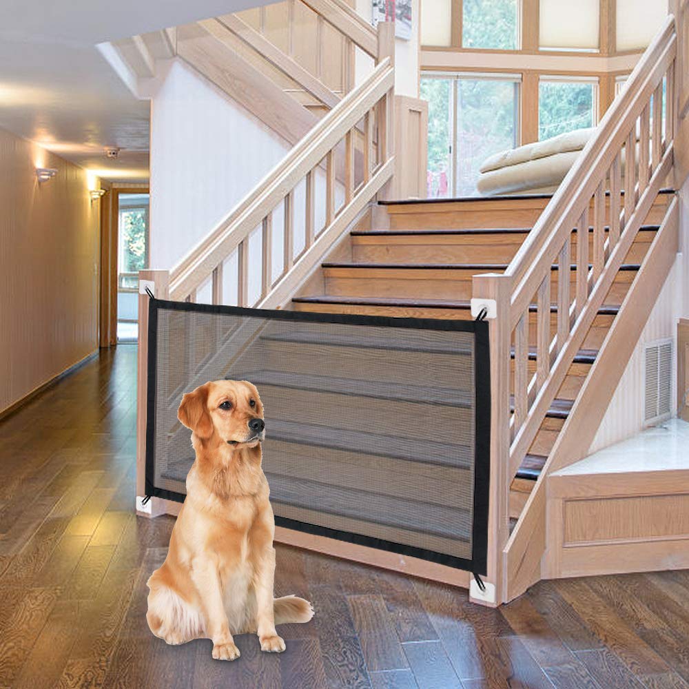 PATWAY Dog Gate Ingenious Mesh Dog Fence For Indoor and Outdoor Safe