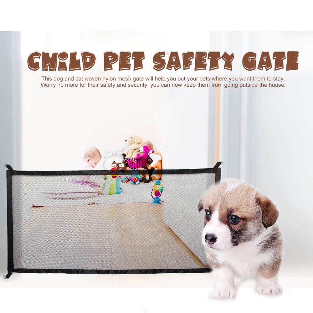 PATWAY Dog Gate Ingenious Mesh Dog Fence For Indoor and Outdoor Safe