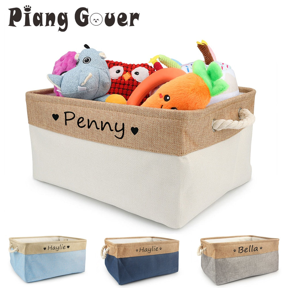 Personalized Dog Toy Basket Free Print Pet Storage Box Cat DIY Custom