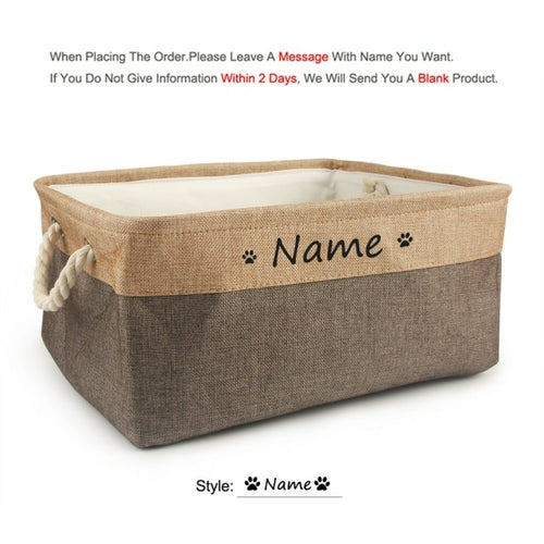 Personalized Dog Toy Basket Free Print Pet Storage Box Cat DIY Custom