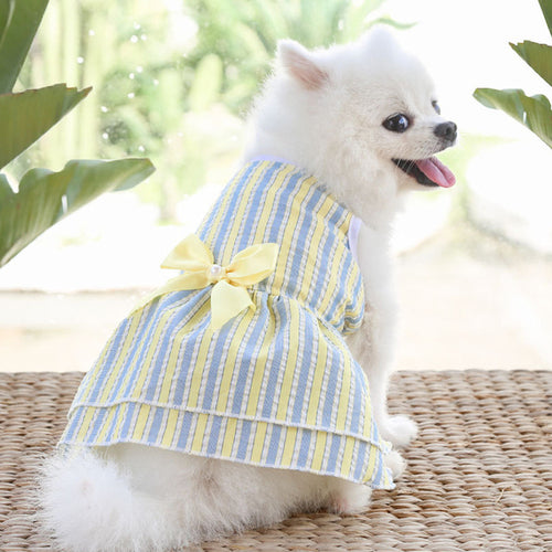 Pet Skirt Dogs And Cats Plaid Dress Skirt Bow Tie Skirt Dog Dress Cute